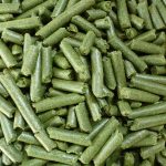 Emerald green grass pellets